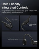 SHOKZ OpenComm2 UC 2025 Upgrade - Open-Ear Wireless Computer Headset with Boom Mic, Bone Conduction Bluetooth Stereo Headphones (Renewed)