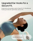 SHOKZ OpenFit 2 Open-Ear Earhook Bluetooth Earbuds, White,48H Playtime