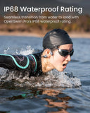 SHOKZ OpenSwim Pro Open-Ear MP3 Headphones, Red, IP68 Waterproof, 32GB MP3