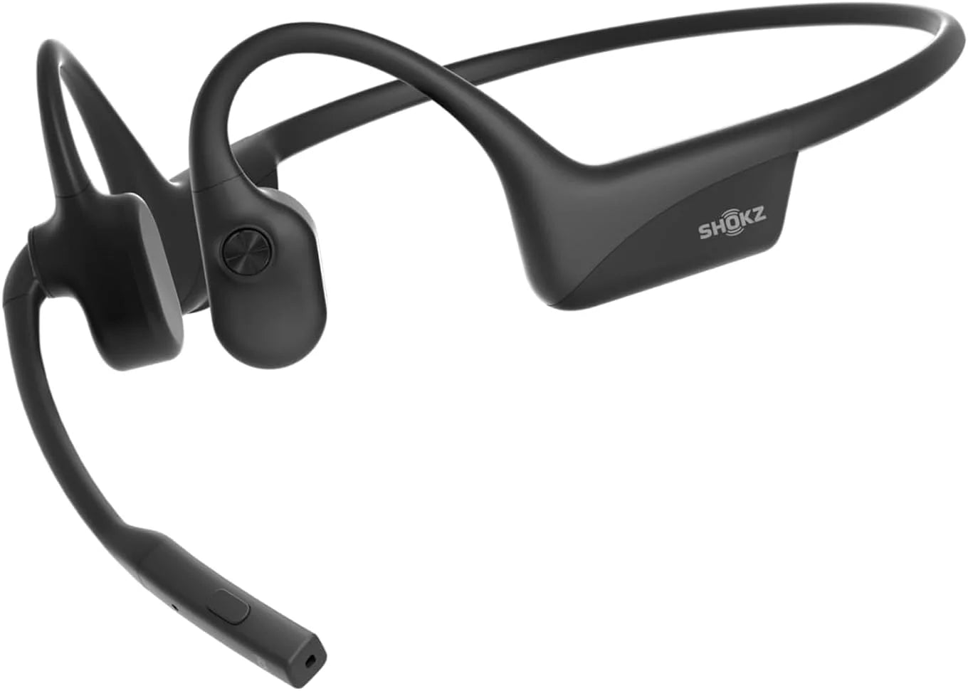 SHOKZ OpenComm2 UC 2025 Upgrade - Open-Ear Wireless Computer Headset with Boom Mic, Bone Conduction Bluetooth Stereo Headphones (Renewed)