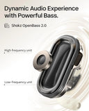 SHOKZ OpenFit 2 Open-Ear Earhook Bluetooth Earbuds, White,48H Playtime