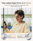 SHOKZ OpenDots 2 Open-Ear Clip-On Earbuds, White, Dolby Audio, 3 Mics
