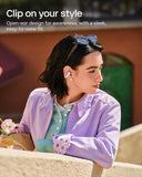 SHOKZ OpenDots Air Open-Ear Clip-On Bluetooth Earbuds, Black, Touch Control