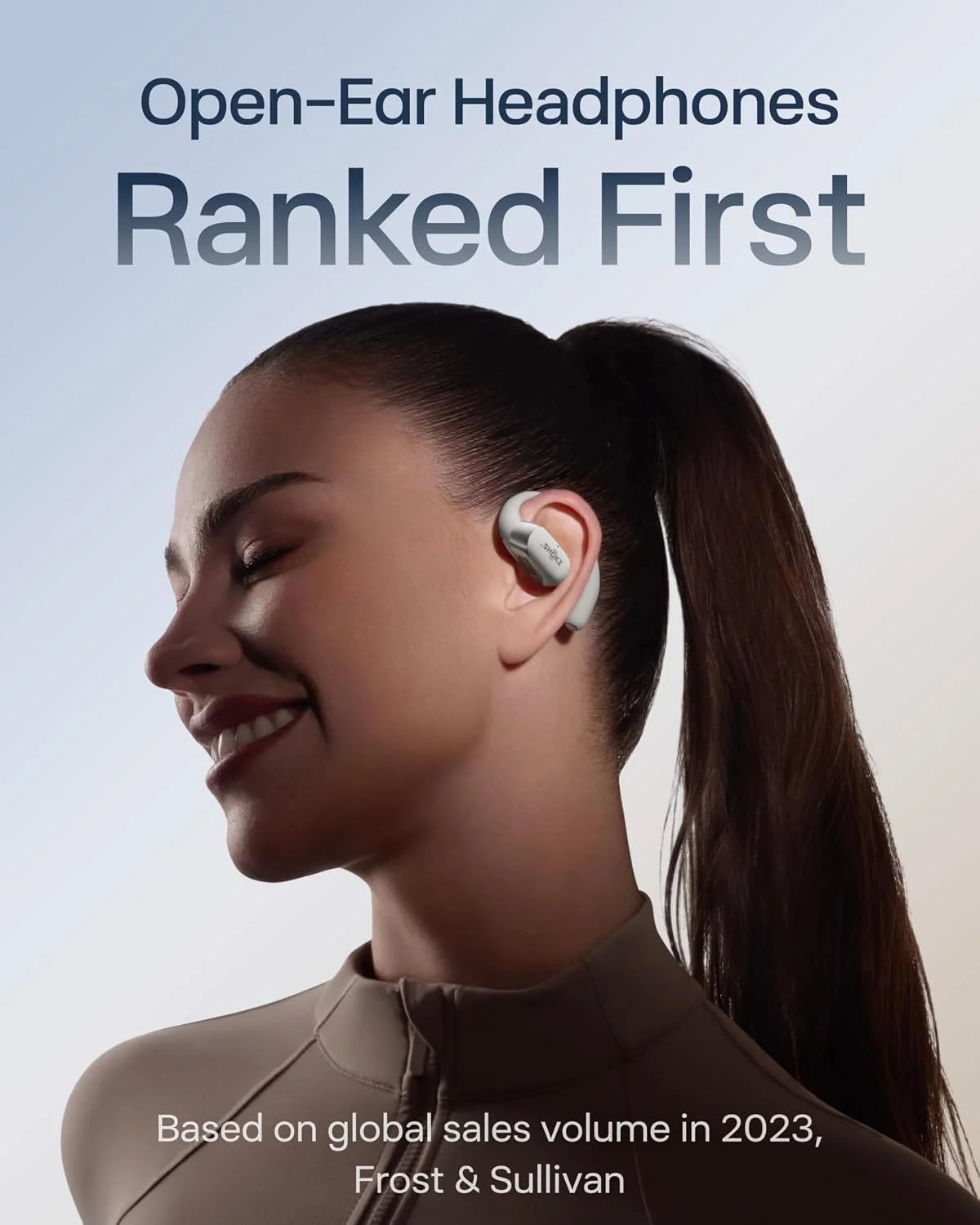 SHOKZ OpenFit 2 Open-Ear Earhook Bluetooth Earbuds, White,48H Playtime