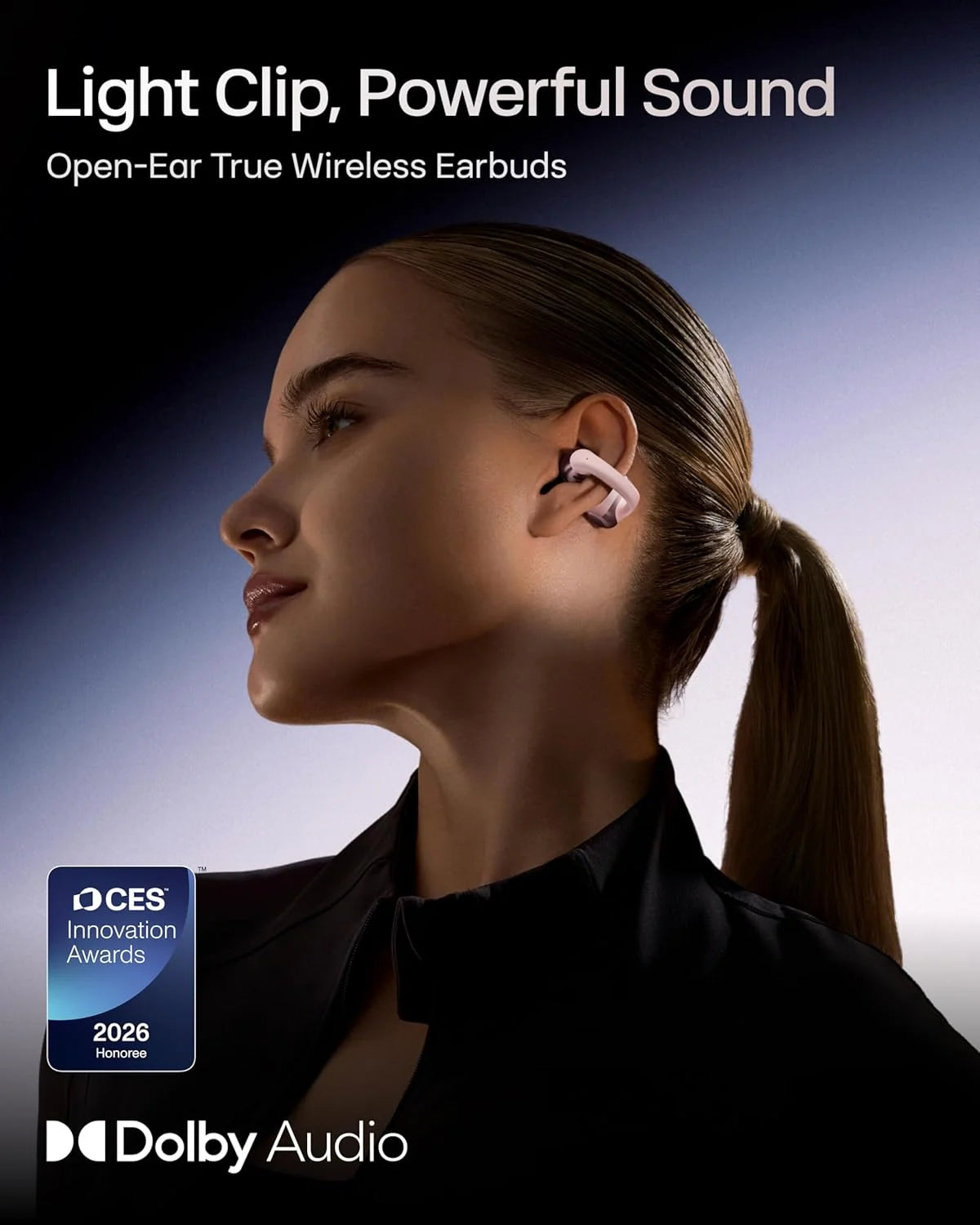 SHOKZ OpenDots ONE-Open-Ear Headphones, Clip-On Earbuds-Wireless Bluetooth Earbuds with Microphone-Secure, Lightweight, Comfort-Premium Dolby Audio-Water Resistant-Fast Charging (Renewed)