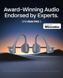 SHOKZ OpenRun Pro 2 Bone Conduction Bluetooth Sport Headphones, Silver