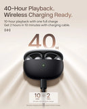 SHOKZ OpenDots ONE Open-Ear Clip-On Bluetooth Earbuds, Black, Dolby Audio