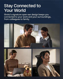 SHOKZ OpenMeet Open-Ear Bluetooth Headset, Noise-Canceling Mic+Mute Button